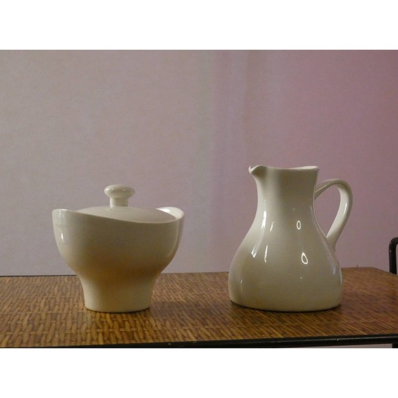 Vintage Hall Pottery Creamer and Sugar Set - Picture 1 of 5